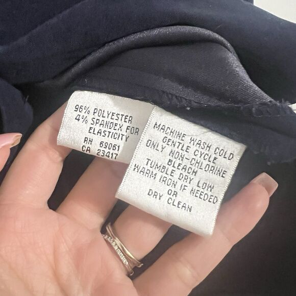 Talbots Shirt Jacket Size L Navy Blue Shacket Thick Minimalist Grunge Cabin Top - Picture 4 of 6